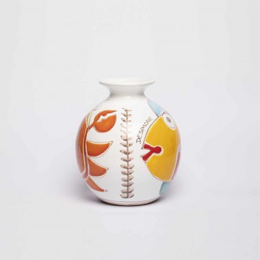 cancer Round Cachepot Folk Fish VS507FK-PE/GR cancer Round Cachepot Folk Fish VS507FK-PE/GR